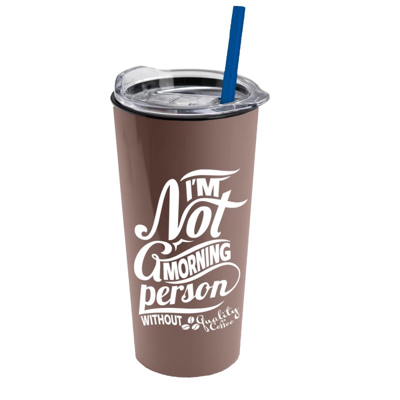 Custom Garyline® Roadmaster Travel Tumbler with Slider Lid and Straw - 18 oz. - 6