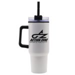 Custom Garyline® Roam Stainless Steel Handle Mug with Straw - 40 oz. - 2