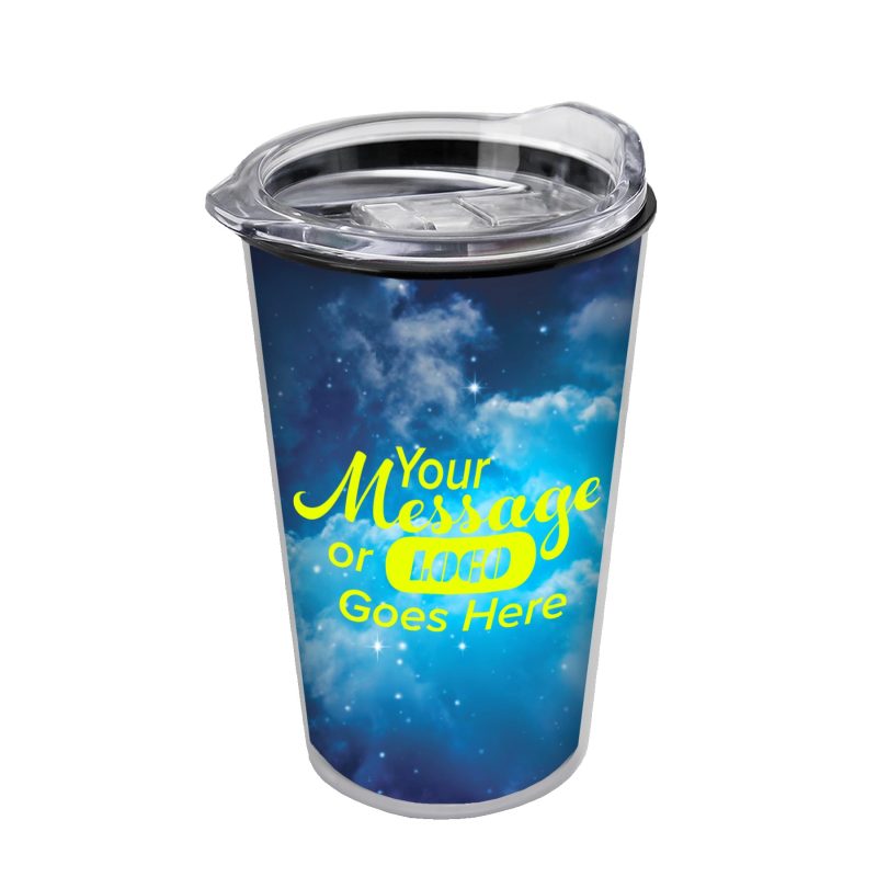 Custom Garyline® Transparent Tumbler with Slider Lid and Full-Color Paper Insert - 14 oz.