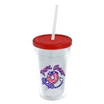 Custom Garyline® Transparent Tumbler with Straw Lid - 16 oz. - 1
