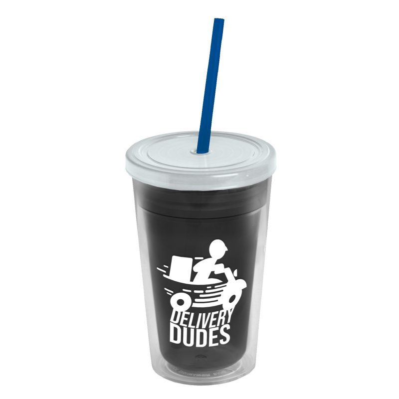 Custom Garyline® Transparent Tumbler with Straw Lid - 16 oz. - 2