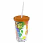 Custom Garyline® Transparent Tumbler with Straw Lid and Full-Color Paper Insert - 16 oz. - 5