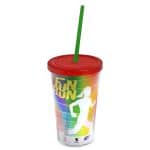 Custom Garyline® Transparent Tumbler with Straw Lid and Full-Color Paper Insert - 16 oz. - 6
