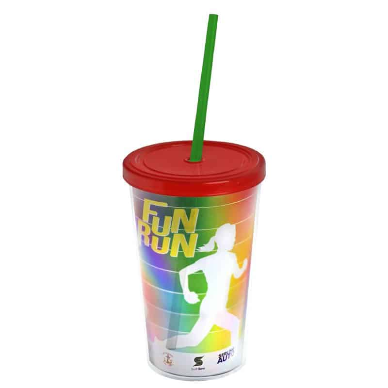 Custom Garyline® Transparent Tumbler with Straw Lid and Full-Color Paper Insert - 16 oz. - 6