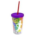 Custom Garyline® Transparent Tumbler with Straw Lid and Full-Color Paper Insert - 16 oz. - 7