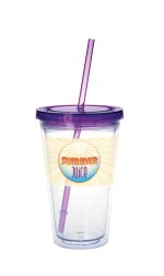 Custom Good Value™ Clear Tumbler with Colored Lid - 18 oz.