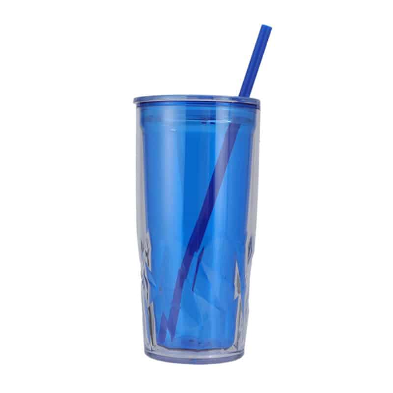 Custom Luster 16 oz Recycled Acrylic Straw Tumbler - 5
