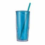 Custom Luster 16 oz Recycled Acrylic Straw Tumbler - 8