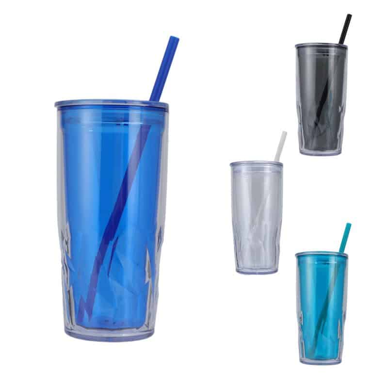 Custom Luster 16 oz Recycled Acrylic Straw Tumbler