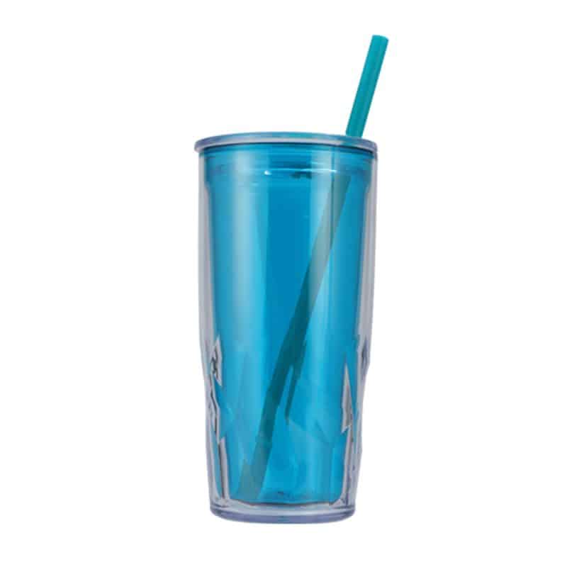 Custom Luster 16 oz Recycled Acrylic Straw Tumbler - 9