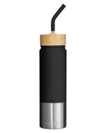 Custom Playa 24 oz Stainless Steel Tumbler With Bamboo Lid - 1