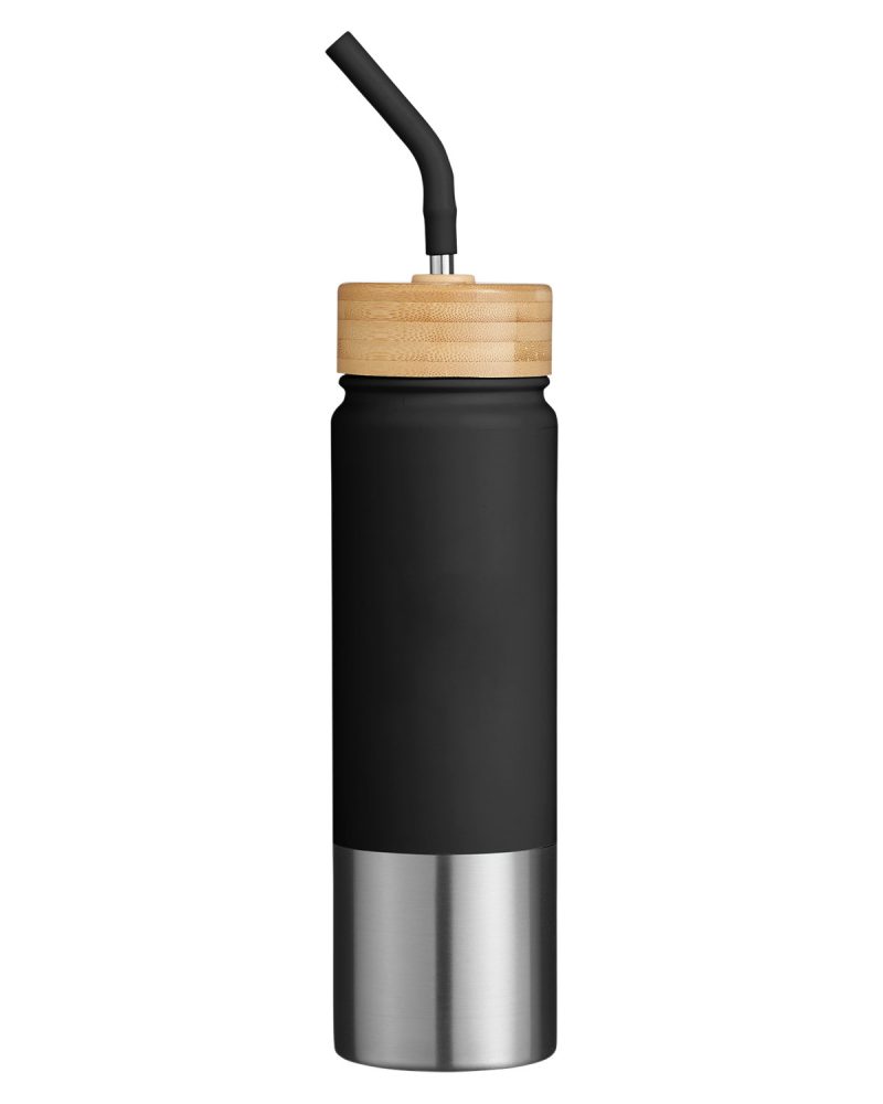 Custom Playa 24 oz Stainless Steel Tumbler With Bamboo Lid - 2
