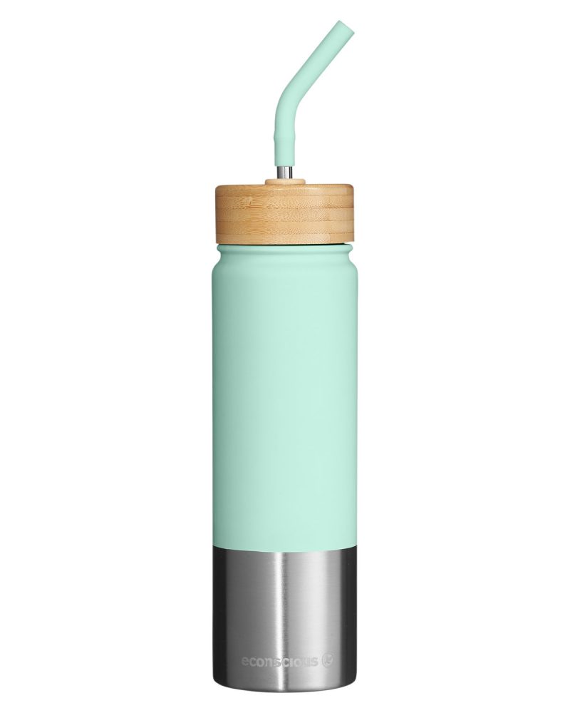 Custom Playa 24 oz Stainless Steel Tumbler With Bamboo Lid - 6