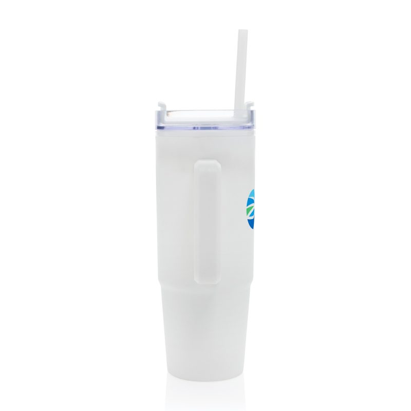 Custom Tana Plastic Tumbler with Handle 900ML - White - 4