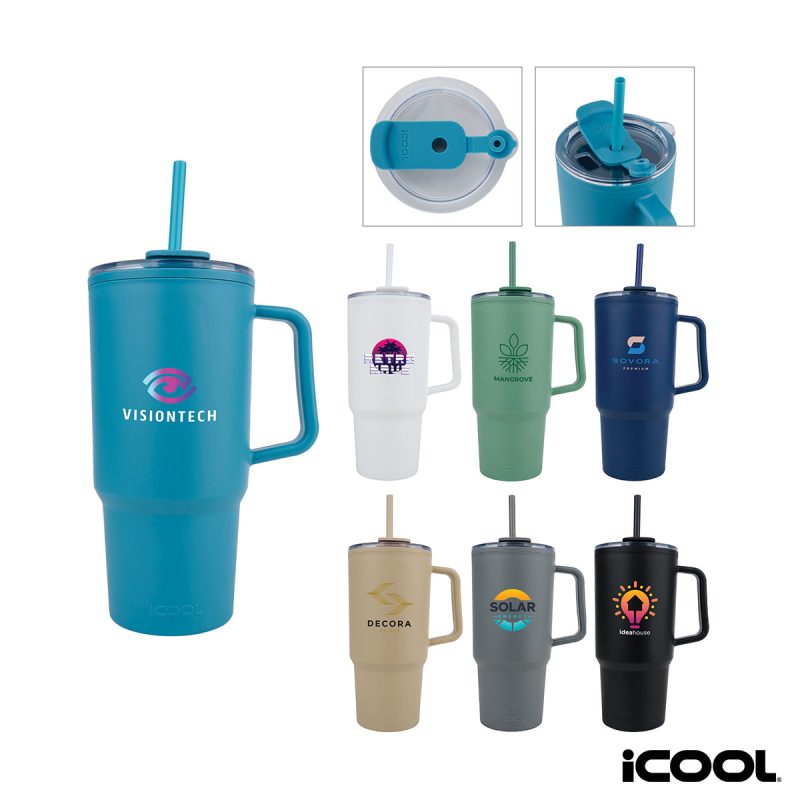 iCOOL-Ouray-30-oz-Double-Wall-Polypropylene-Travel-Tumbler-KM8115 Custom iCOOL Ouray 30 oz. Double Wall Polypropylene Travel Tumbler