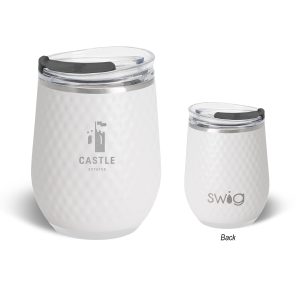 Custom 12 Oz. Swig Life™ Golf Ball Stainless Steel Stemless Wine Tumbler
