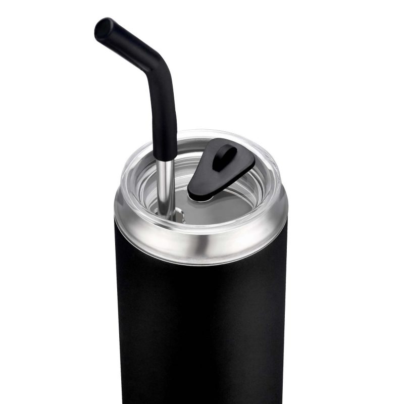 Custom 20oz. Stainless Steel Tumbler with Dual-Use Lid and Straw - 8