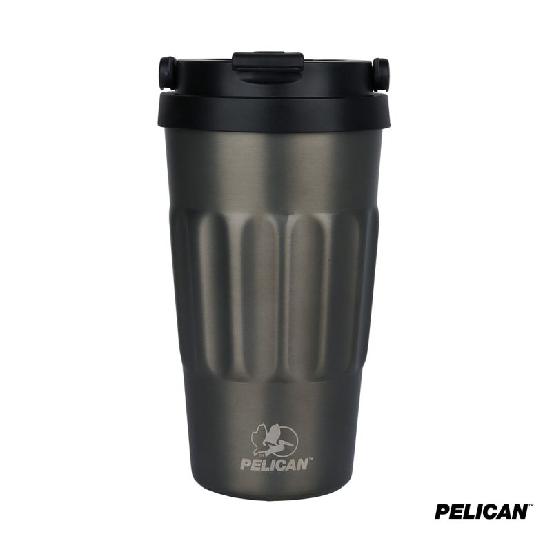 Custom Pelican Dayventure 17 oz. Recycled Double Wall Stainless Steel Handle Lid Travel Tumbler - 2