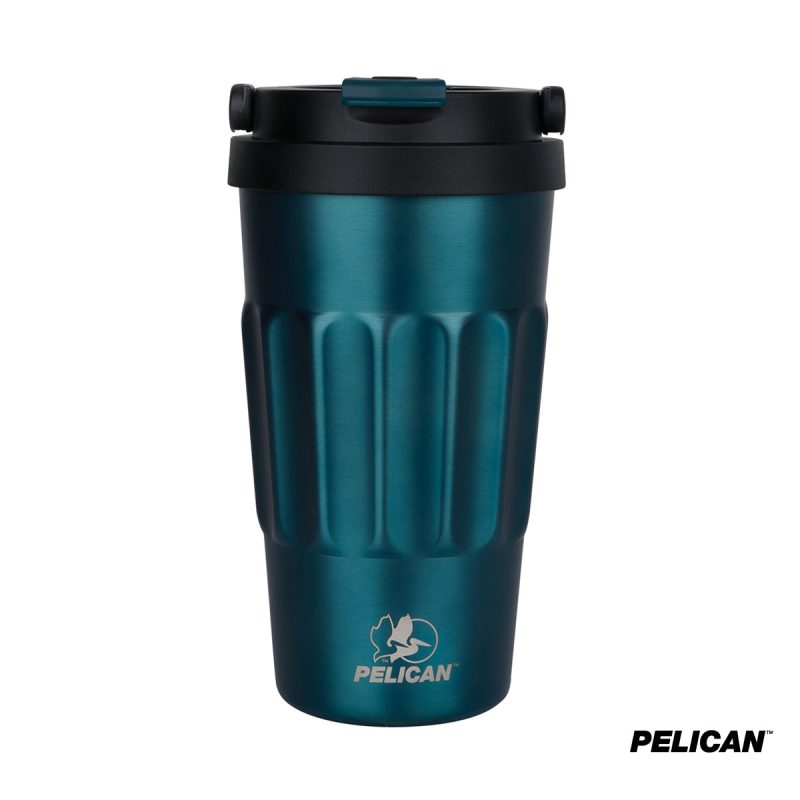 Custom Pelican Dayventure 17 oz. Recycled Double Wall Stainless Steel Handle Lid Travel Tumbler - 3