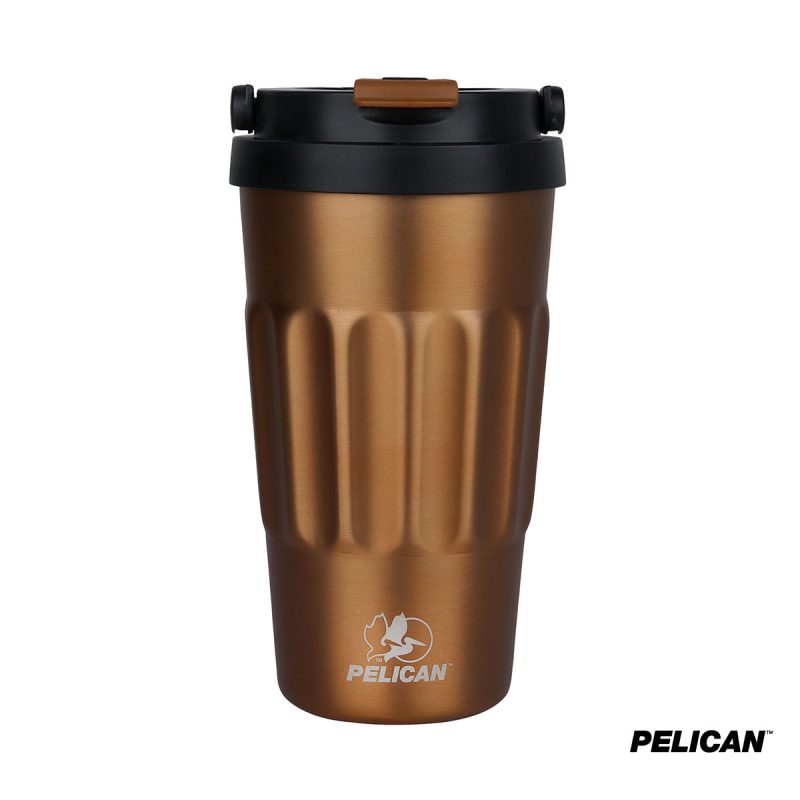 Custom Pelican Dayventure 17 oz. Recycled Double Wall Stainless Steel Handle Lid Travel Tumbler - 5