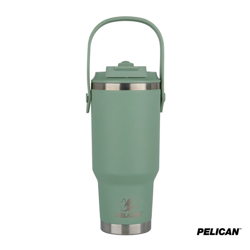Custom Pelican Porter Dual Swing 30 oz. Recycled Double Wall Stainless Steel Tumbler - 2