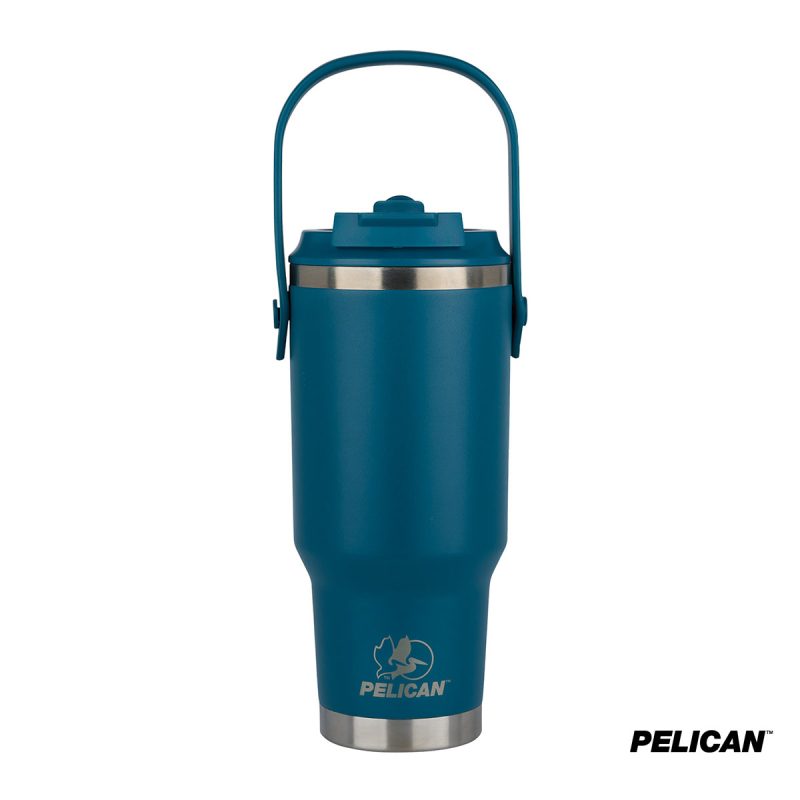 Custom Pelican Porter Dual Swing 30 oz. Recycled Double Wall Stainless Steel Tumbler - 3