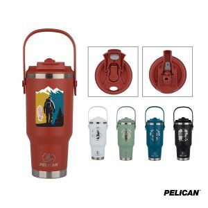 Custom Pelican Porter Dual Swing 30 oz. Recycled Double Wall Stainless Steel Tumbler