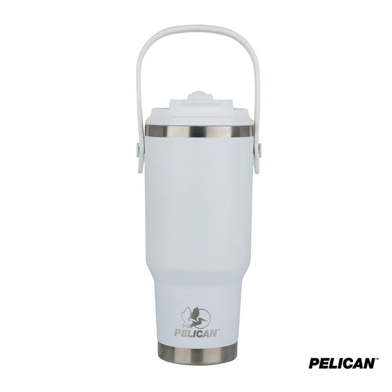 Custom Pelican Porter Dual Swing 30 oz. Recycled Double Wall Stainless Steel Tumbler - 4
