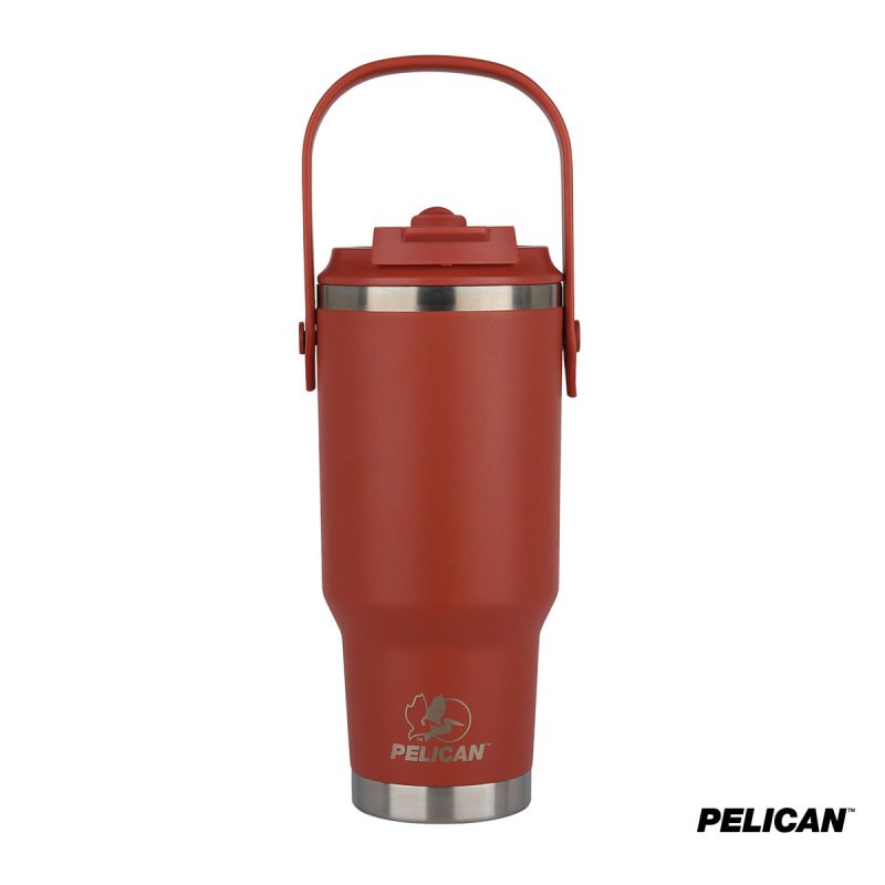 Custom Pelican Porter Dual Swing 30 oz. Recycled Double Wall Stainless Steel Tumbler - 5