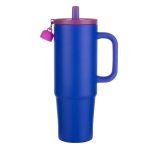 Custom Kentia SS Tumbler w/Silicone Straw & Charm Holder - 30oz - 1