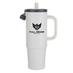 Custom Kentia SS Tumbler w/Silicone Straw & Charm Holder - 30oz - 3