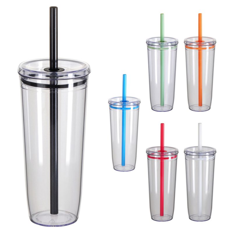 Custom Norris 20 oz Recycled Acrylic Straw Tumbler - 1