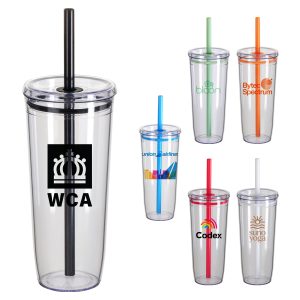 Custom Norris 20 oz Recycled Acrylic Straw Tumbler