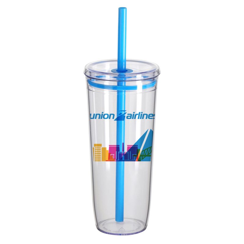 Custom Norris 20 oz Recycled Acrylic Straw Tumbler - 4