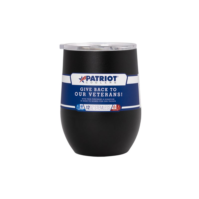 Custom Patriot 12oz Stemless Tumbler - Black - 3