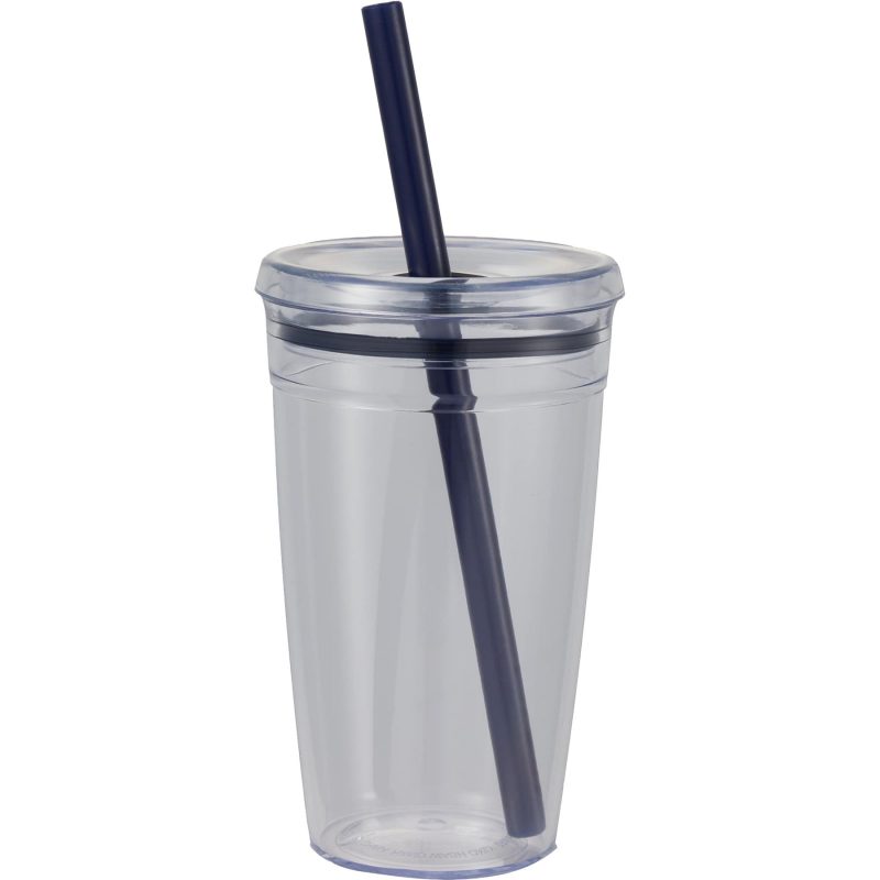 Custom Anna Recycled Acrylic Tumbler w/ Straw 15oz - 7