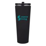Custom Krantz Rubberized Tumbler w/Straw & Carry Handle - 30oz