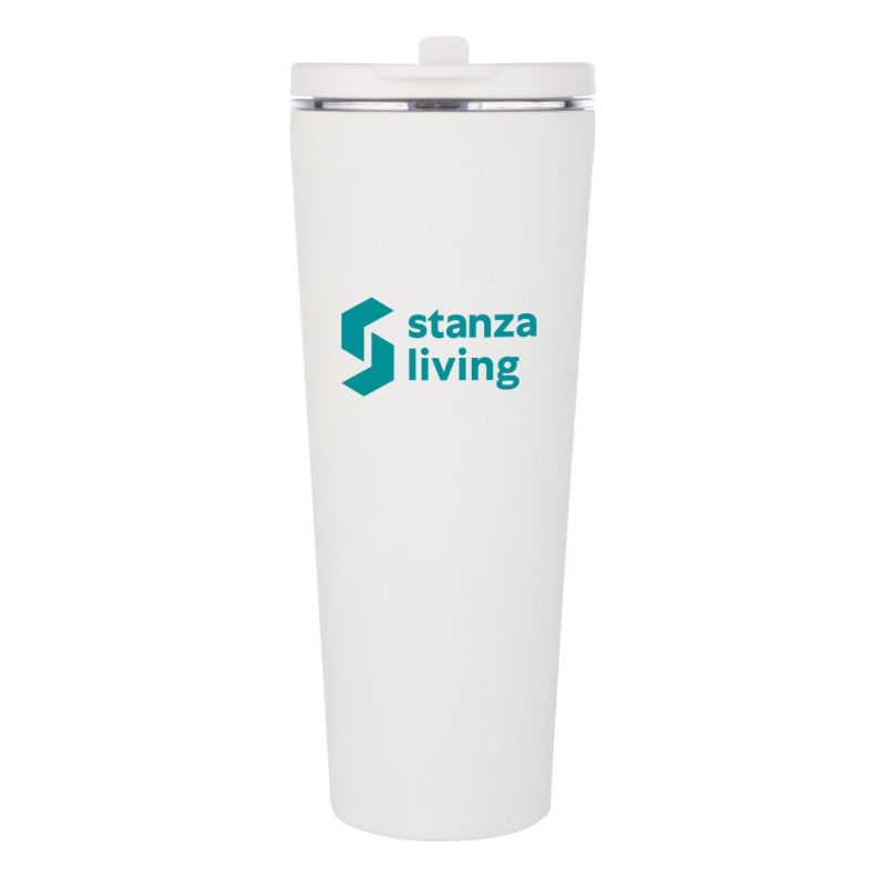 Custom Krantz Rubberized Tumbler w/Straw & Carry Handle - 30oz - 3