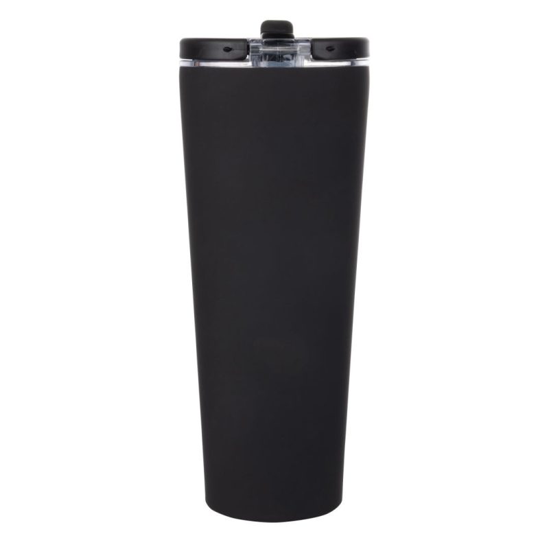 Custom Krantz Rubberized Tumbler w/Straw & Carry Handle - 30oz - 5