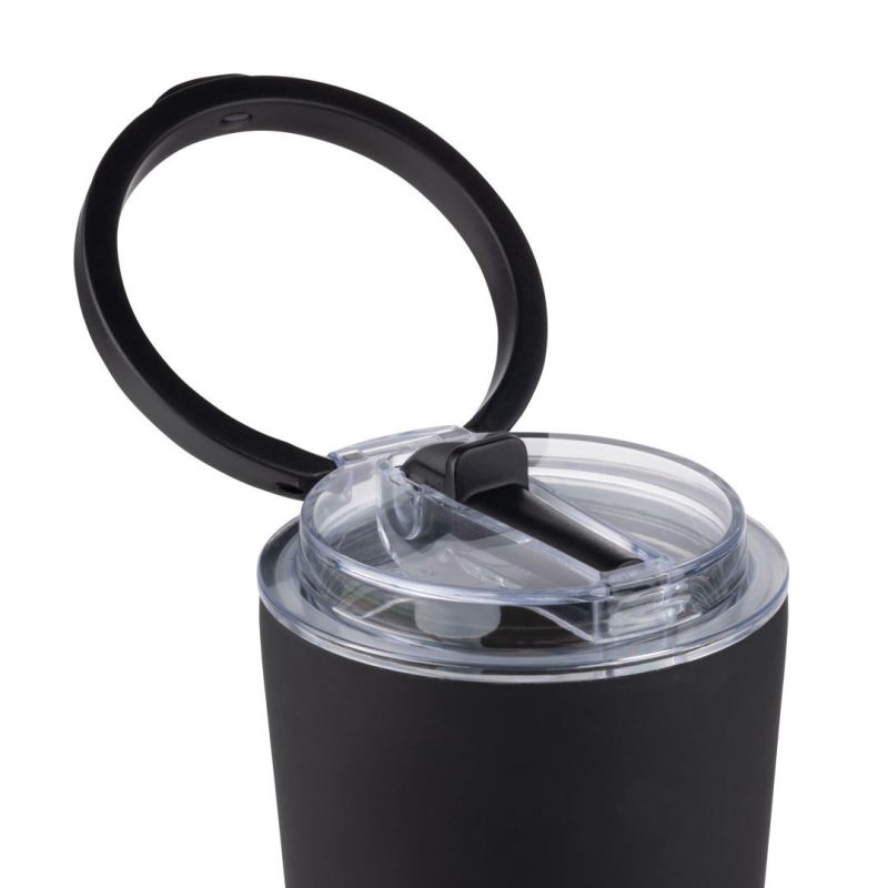 Custom Krantz Rubberized Tumbler w/Straw & Carry Handle - 30oz - 7