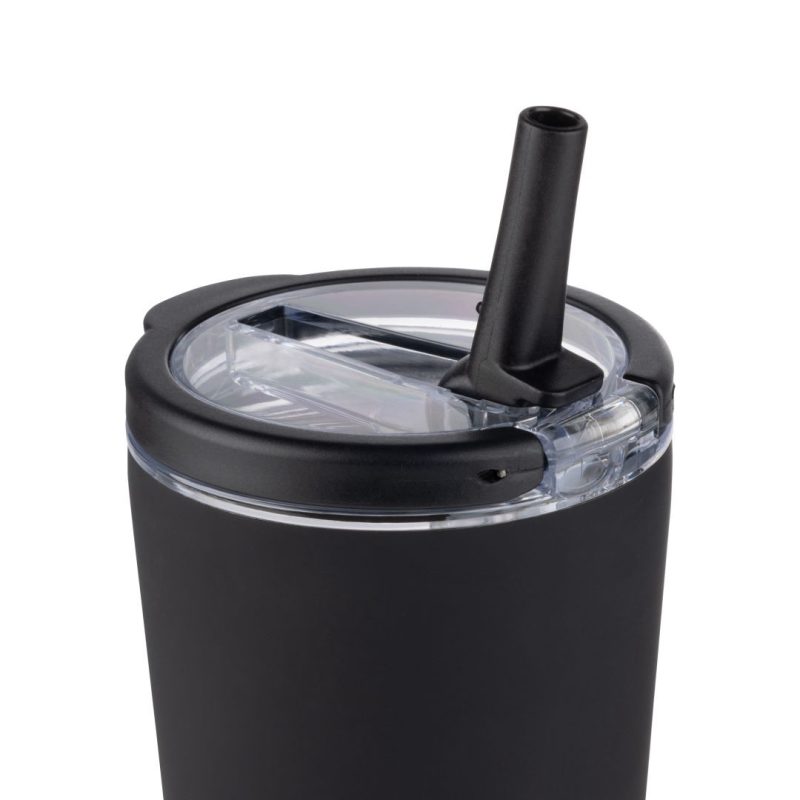 Custom Krantz Rubberized Tumbler w/Straw & Carry Handle - 30oz - 8