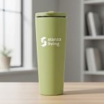 Custom Krantz Rubberized Tumbler w/Straw & Carry Handle - 30oz - 9