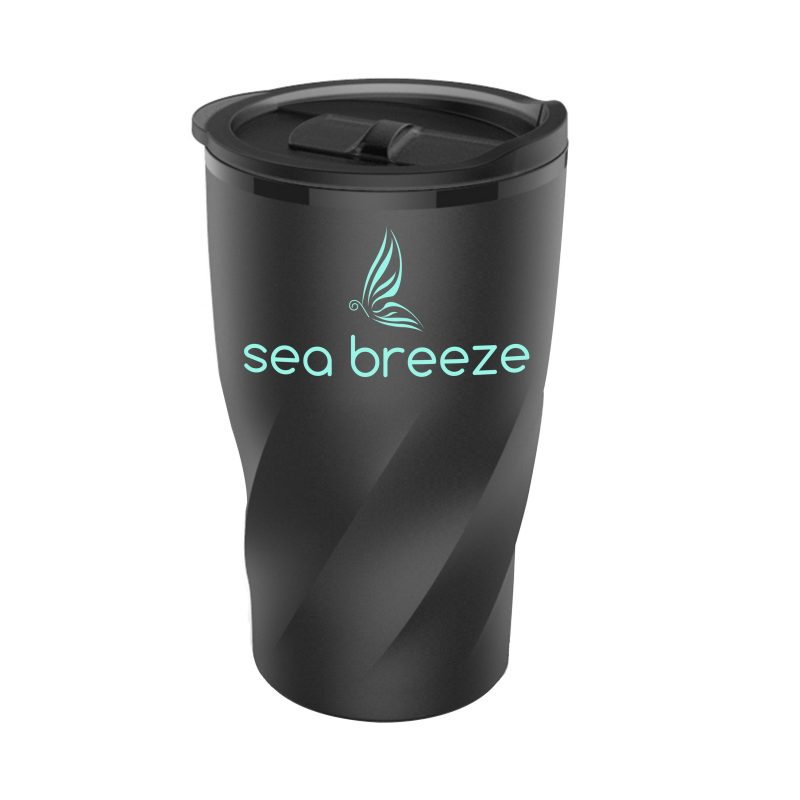 Custom 14 oz Black Stainless Steel Twisting Tumbler - 4