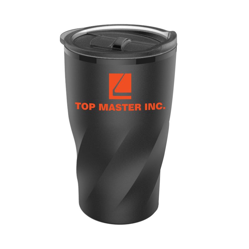 Custom 14 oz Black Stainless Steel Twisting Tumbler - 6