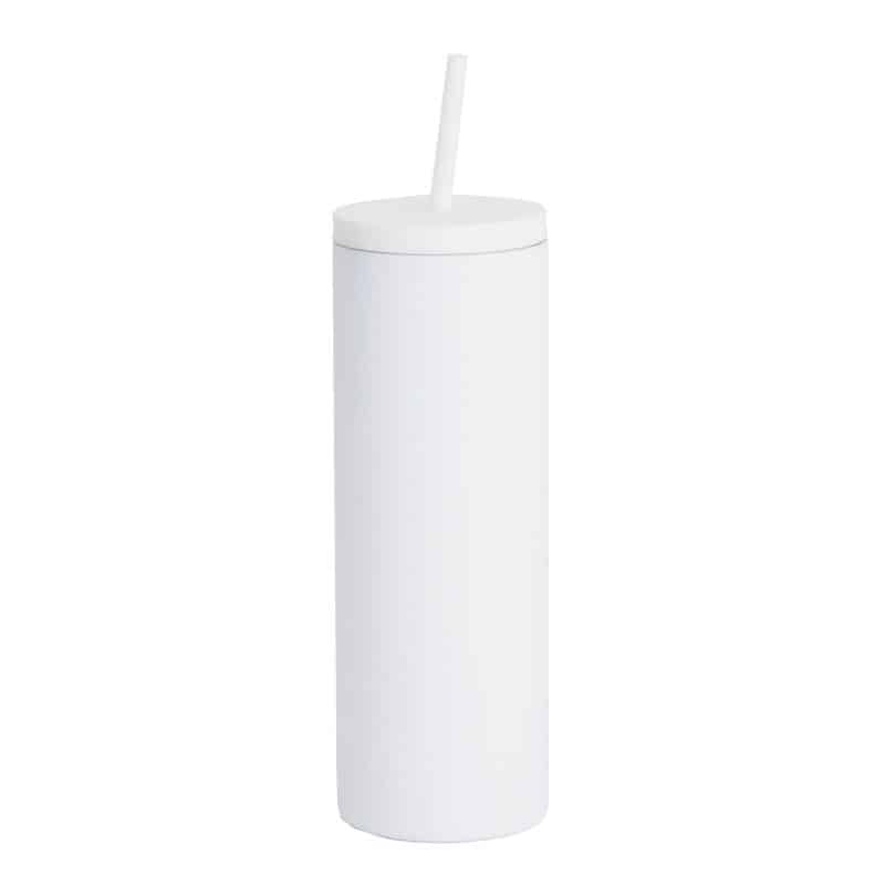 Custom 20 oz Slim Rubberized Tumbler With Spill Reduction Straw - 1