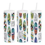 Custom 20 oz Slim Rubberized Tumbler With Spill Reduction Straw