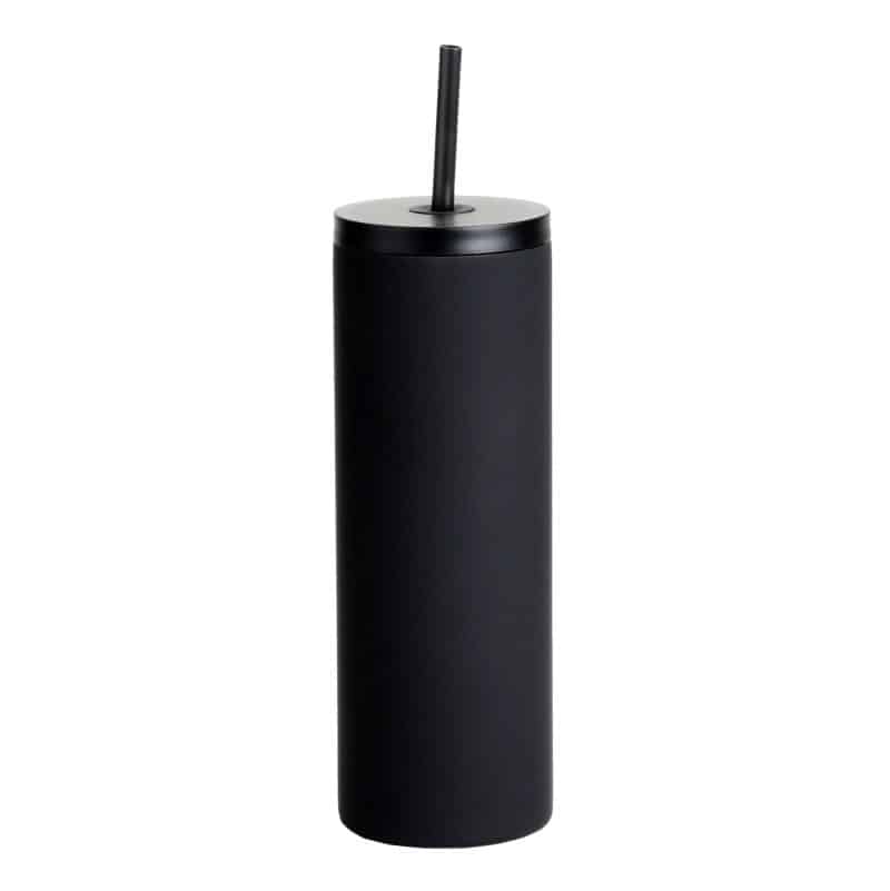 Custom 20 oz Slim Rubberized Tumbler With Spill Reduction Straw - 2
