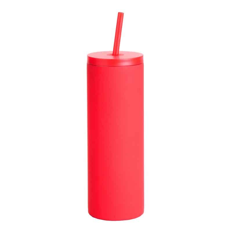 Custom 20 oz Slim Rubberized Tumbler With Spill Reduction Straw - 4