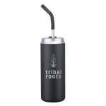 Custom 20 oz. Stainless Steel Tumbler with Silicone Straw - 3