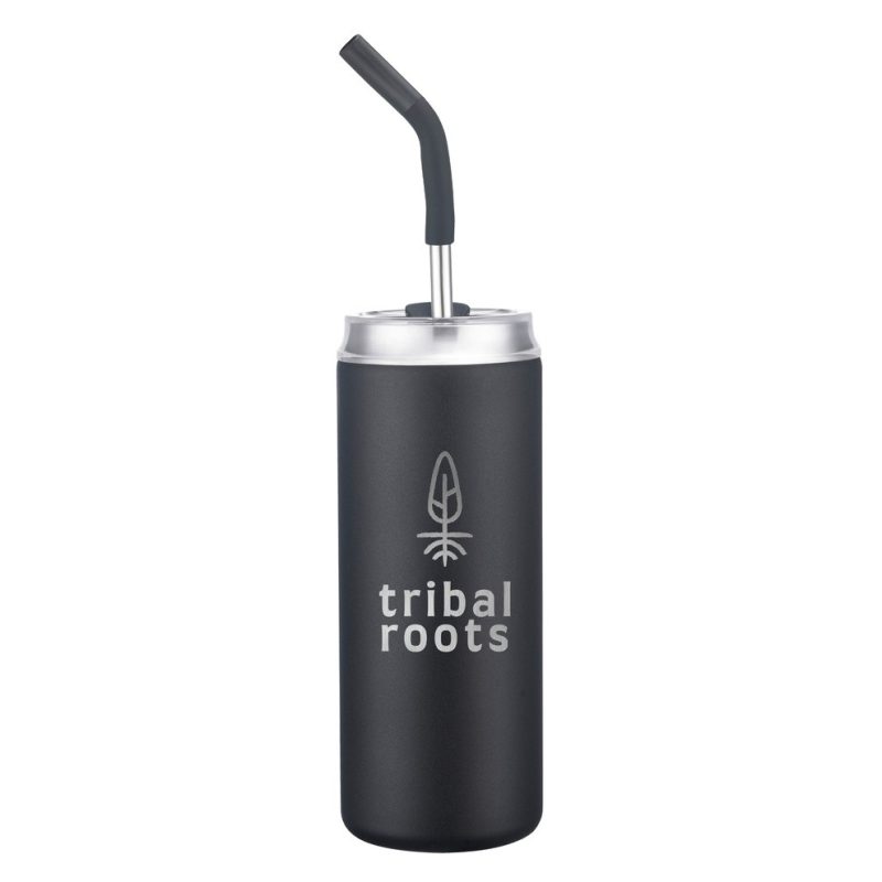 Custom 20 oz. Stainless Steel Tumbler with Silicone Straw - 3